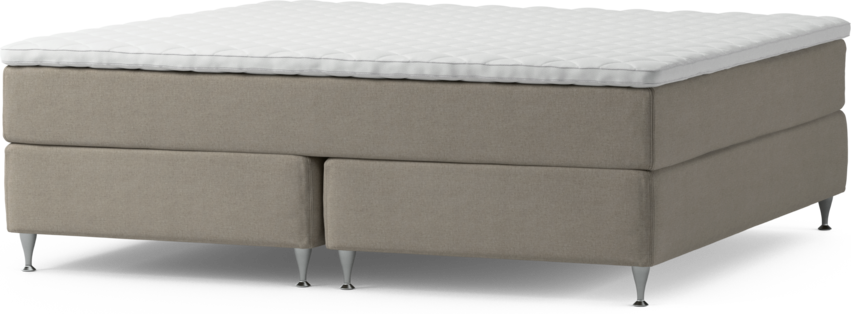 Delux Exclusive - Kontinentalsäng, dubbelsäng med bäddmadrass och sängben - Beige