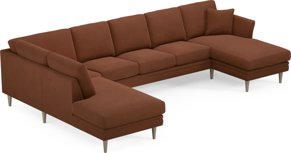 Eden - 3-sits soffa med divan vänster och schäslong höger - Orange