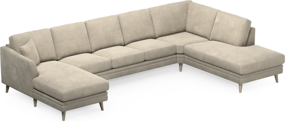 Eden - 3-sits soffa med schäslong vänster och divan höger - Beige