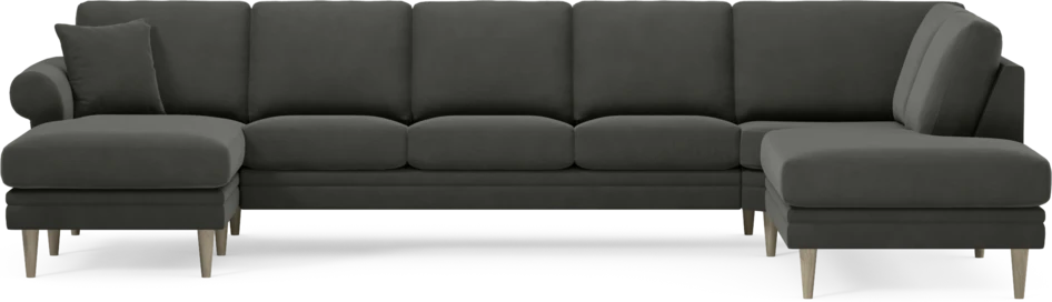 Eden - 3-sits soffa med schäslong vänster och divan höger - Grå