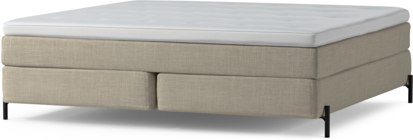 Delux Sense - Kontinentalsäng, dubbelsäng med bäddmadrass och sängben - Beige