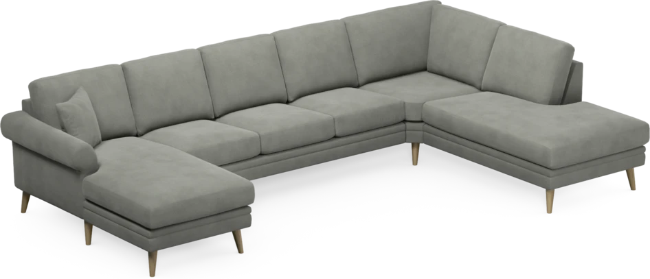 Eden - 3-sits soffa med schäslong vänster och divan höger - Grå