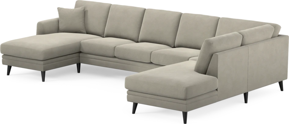 Eden - 3-sits soffa med schäslong vänster och divan höger - Brun