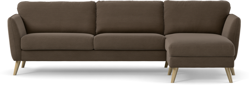 Bridge - 3-sits soffa med schäslong höger - Brun