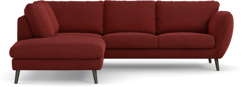 Madison Lux - 2-sits soffa med divan vänster - Röd