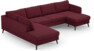 County - 3-sits soffa med divan vänster och schäslong höger - Röd