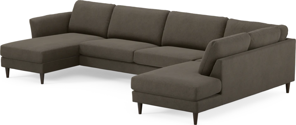 Bridge - 3-sits soffa med schäslong vänster och divan höger - Brun