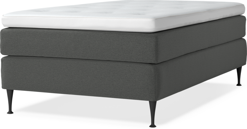 Delux Sense - Kontinentalsäng, enkelsäng 120 cm med bäddmadrass - Grå