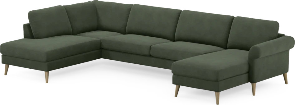 Bridge - 3-sits soffa med divan vänster och schäslong höger - Grön