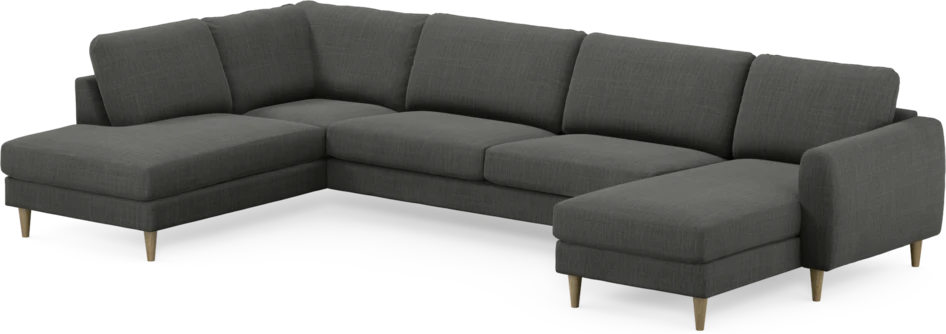 Bridge - 3-sits soffa med divan vänster och schäslong höger - Grå