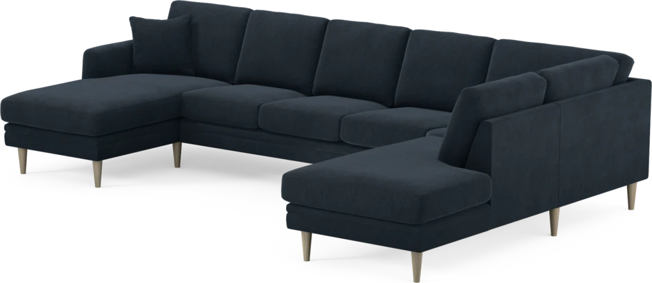 Eden - 3-sits soffa med schäslong vänster och divan höger - Blå