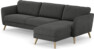 Bridge - 3-sits soffa med schäslong höger - Svart