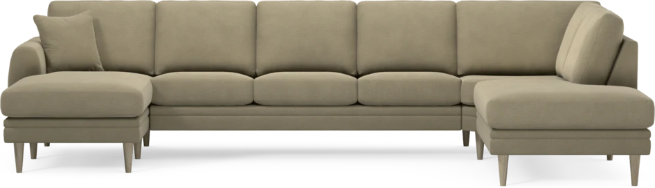 Eden - 3-sits soffa med schäslong vänster och divan höger - Beige