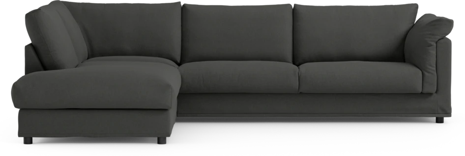 Cherrie - 3-sits soffa med divan vänster, med kappa - Grå
