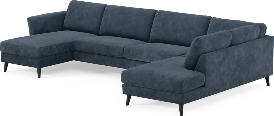 Bridge - 3-sits soffa med schäslong vänster och divan höger - Blå