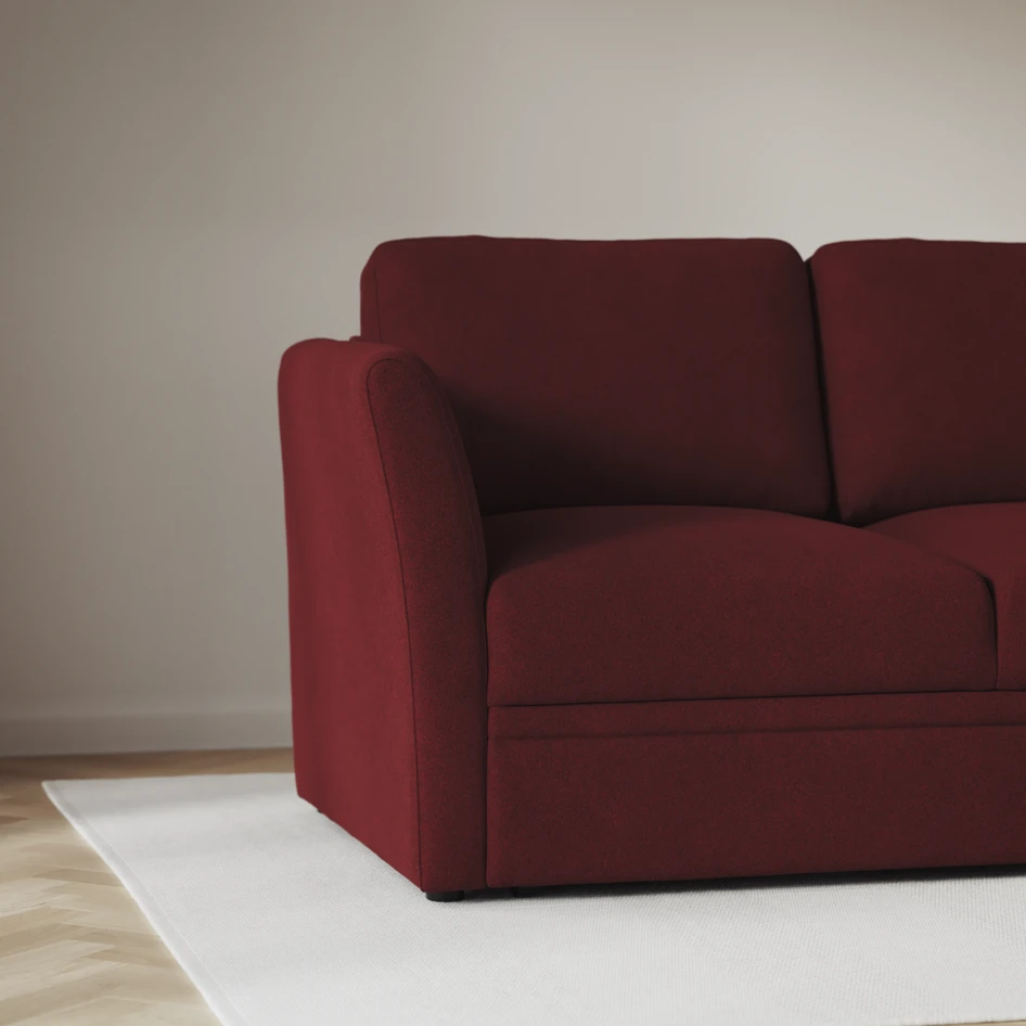 Öland - Bäddsoffa 3-sits, längsbäddad - Röd