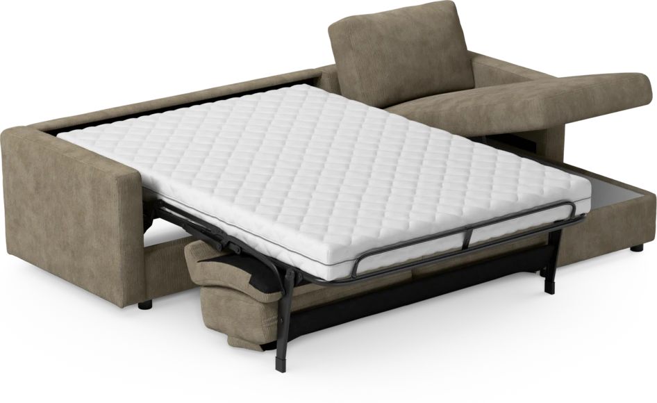 Lindö - Bäddsoffa 2,5-sits med schäslong, vändbar - Beige