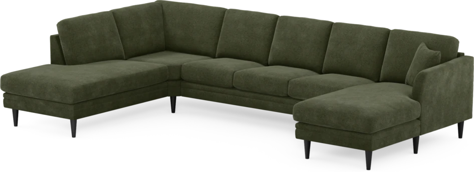 Eden - 3-sits soffa med divan vänster och schäslong höger - Grön