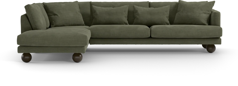 Harper - 3-sits soffa med divan vänster - Grön