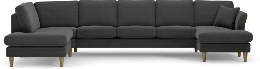 Eden - 3-sits soffa med divan vänster och schäslong höger - Grå