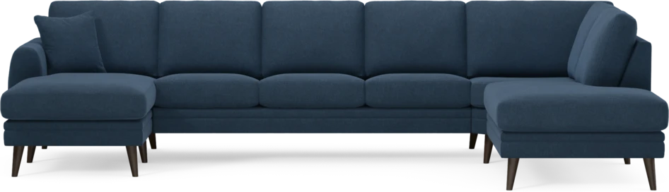 Eden - 3-sits soffa med schäslong vänster och divan höger - Blå