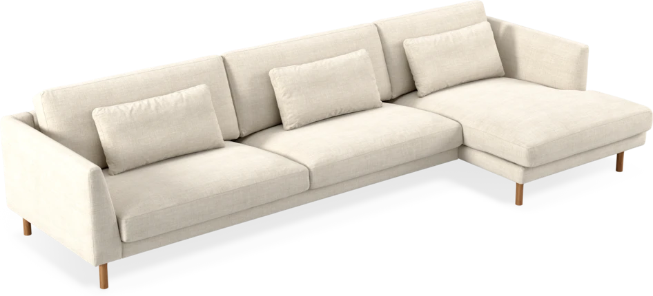 Willow - 4-sits soffa med schäslong höger, fast klädsel - Beige