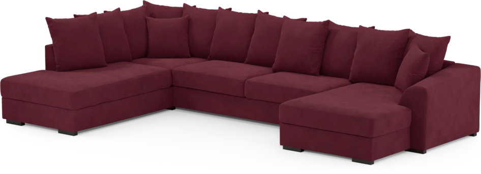 Town - 3-sits soffa med divan vänster och schäslong höger - Röd