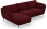 Madison Lux - 2-sits soffa med schäslong vänster - Röd