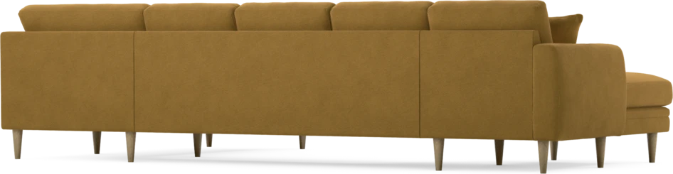 Eden - 3-sits soffa med schäslong vänster och divan höger - Gul