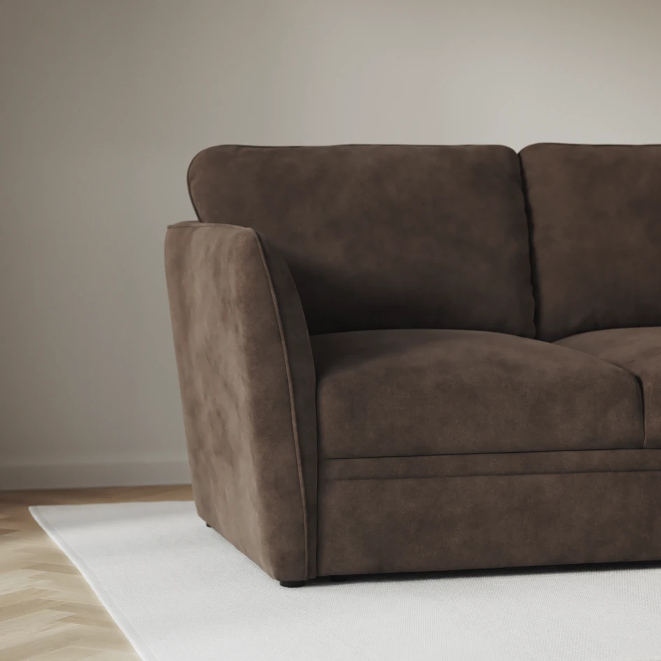 Öland - Bäddsoffa 3-sits, längsbäddad - Brun