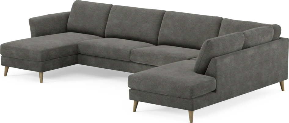 Bridge - 3-sits soffa med schäslong vänster och divan höger - Grå