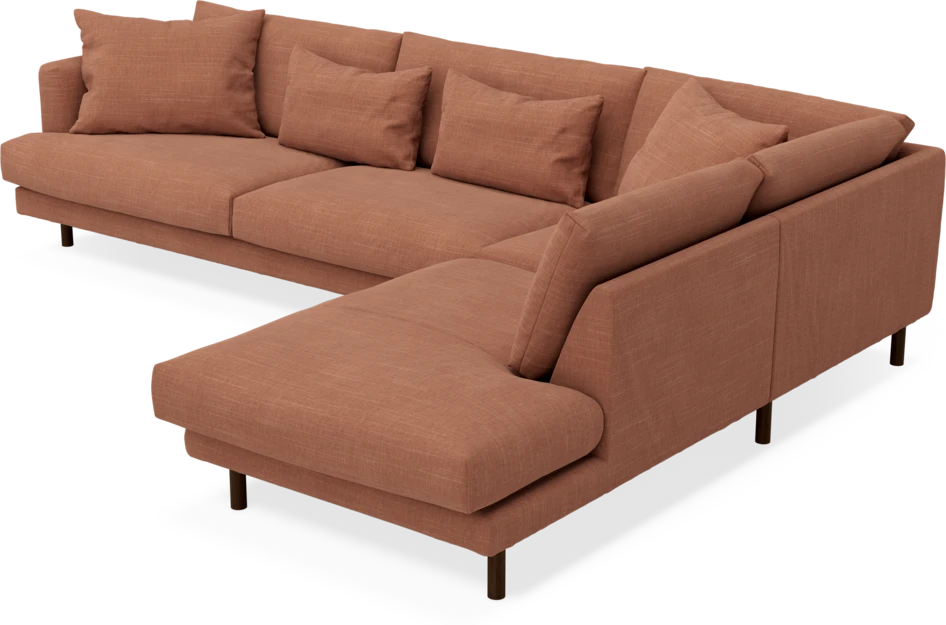 Harper - 3-sits soffa med divan höger - Orange