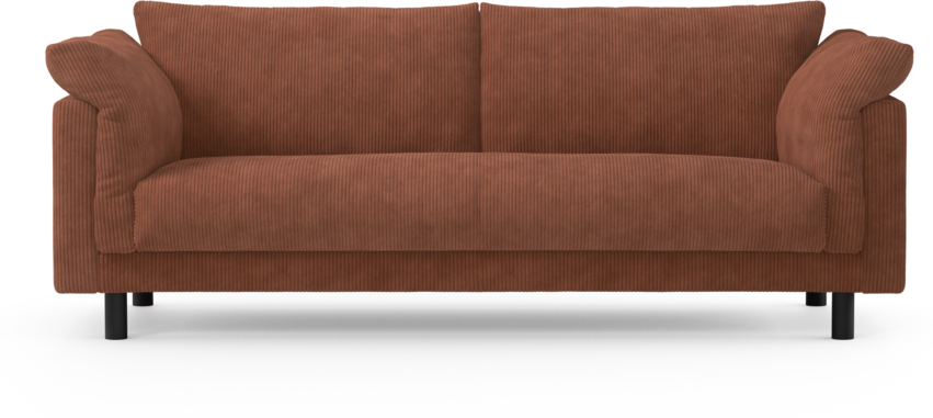 Cherrie - 3-sits soffa, hel dyna, fast klädsel - Orange