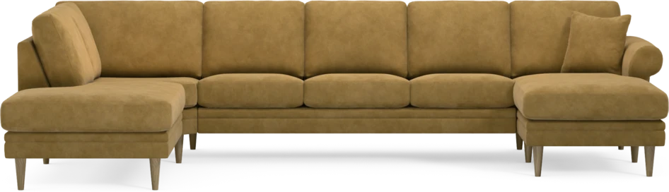 Eden - 3-sits soffa med divan vänster och schäslong höger - Gul