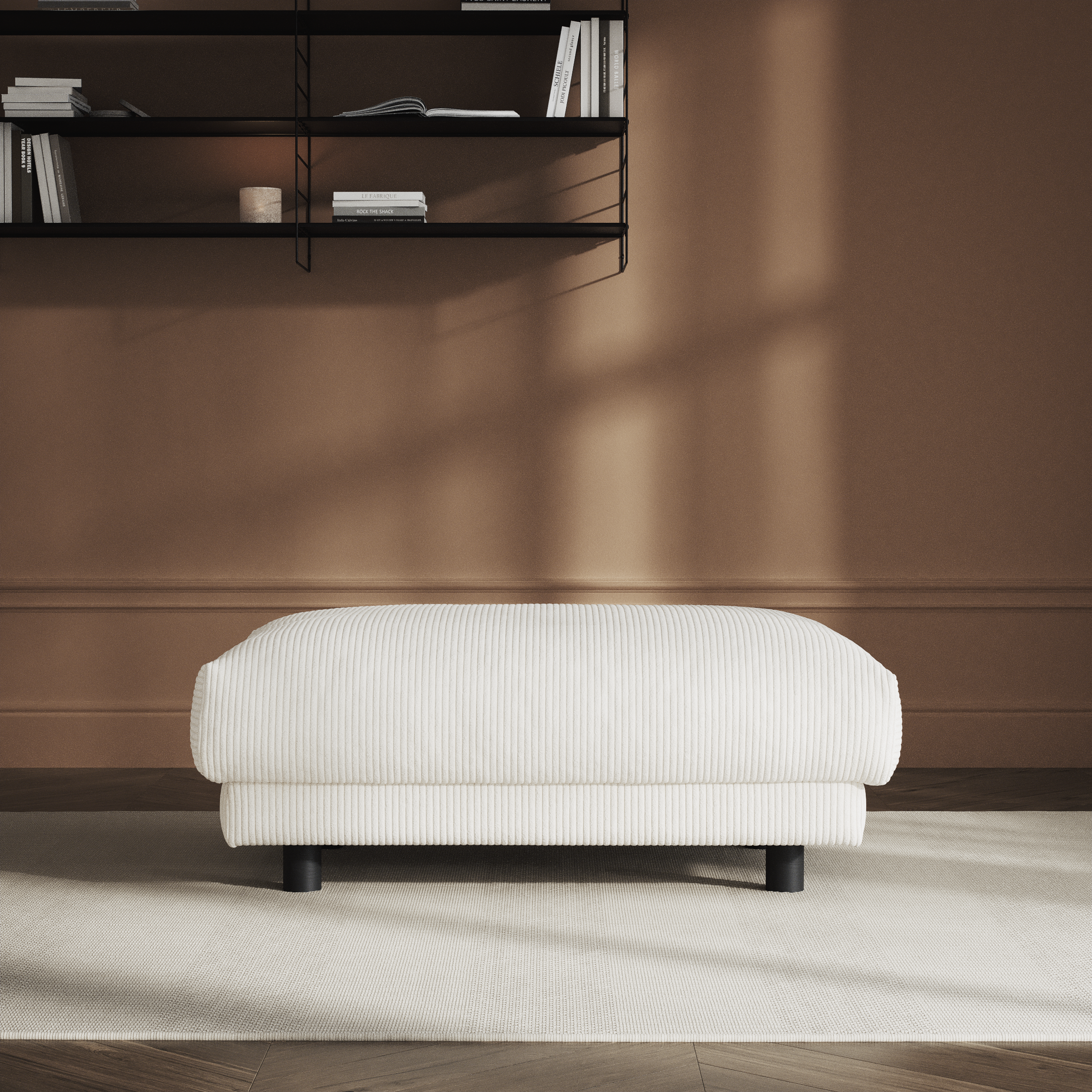 Cherrie, Fotpall 100, fast klädsel