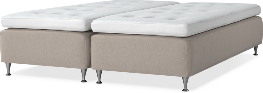 Delux Sense - Ramsäng, dubbelsäng med bäddmadrass - Beige
