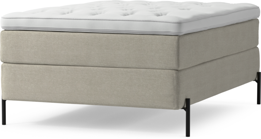 Delux Exclusive - Kontinentalsäng, enkelsäng 140 cm med bäddmadrass och sängben - Beige