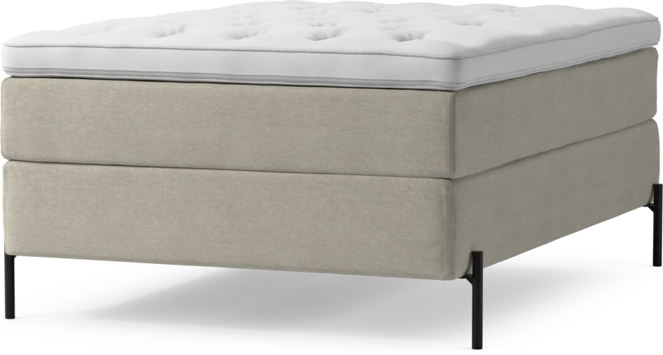 Delux Exclusive - Kontinentalsäng, enkelsäng 140 cm med bäddmadrass och sängben - Beige
