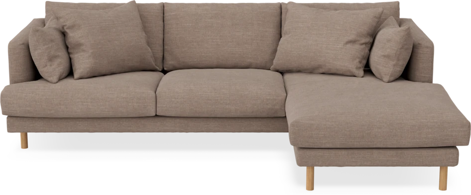 Harper - 4-sits med schäslong höger  - Brun