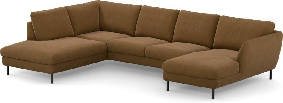 Madison Lux - 2-sits soffa med divan vänster och schäslong höger - Brun