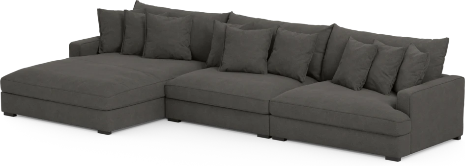 Rossi - 4-sits soffa med schäslong XL vänster - Brun
