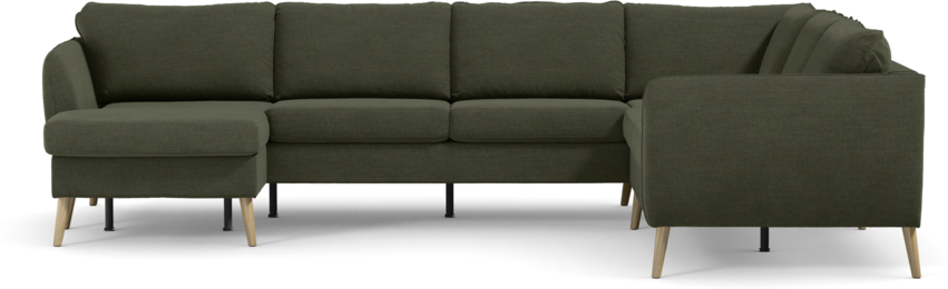 County - Hörnsoffa, 3+2-sits med schäslong vänster - Grön