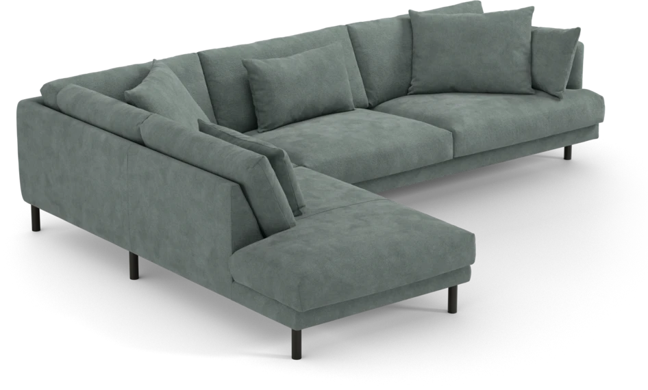 Harper - 3-sits soffa med divan vänster - Blå