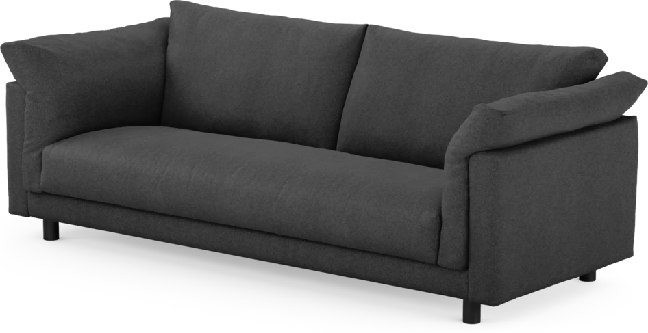 Cherrie - 3-sits soffa, hel dyna, fast klädsel - Svart