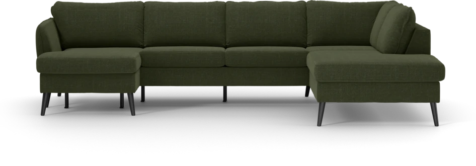 County - 3-sits soffa med schäslong vänster och divan höger - Grön