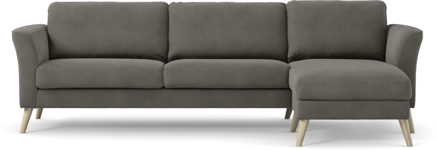 Bridge - 3-sits soffa med schäslong höger - Grå