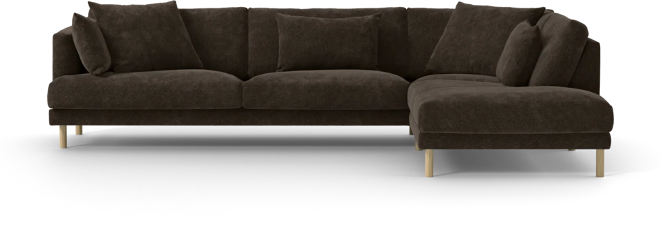 Harper - 3-sits soffa med divan höger - Brun