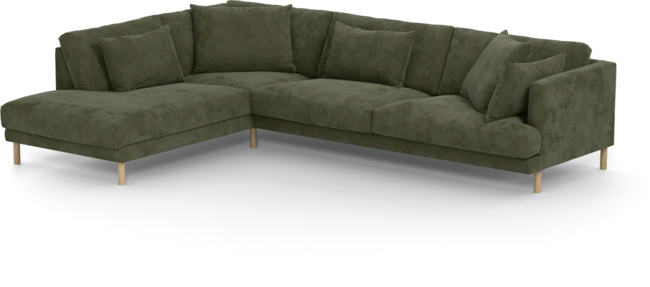Harper - 3-sits soffa med divan vänster - Grön