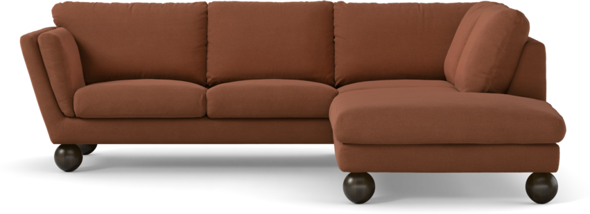 Madison Lux - 2-sits soffa med divan höger - Röd