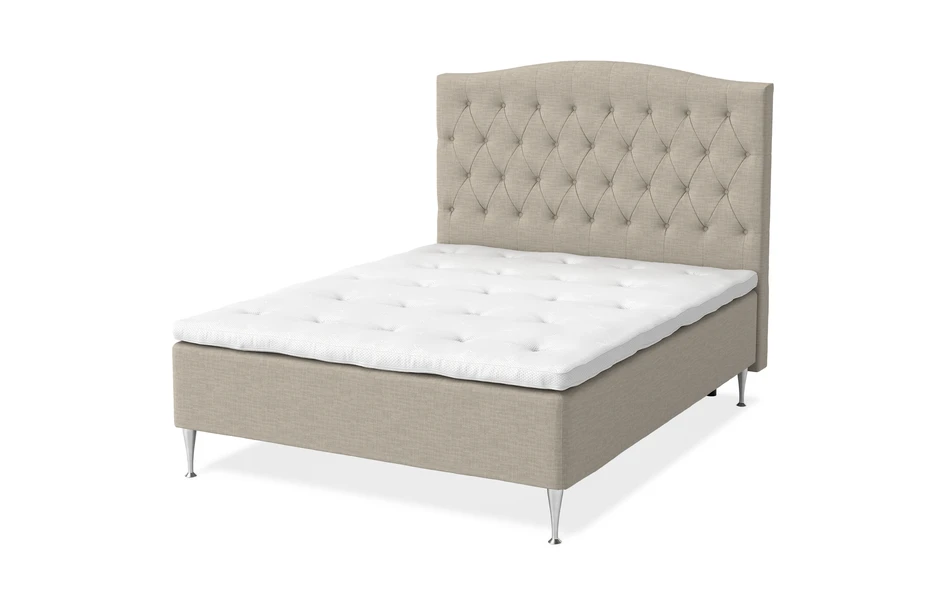 Dream Delux - Ramsäng, dubbelsäng med bäddmadrass Dream Delux vit - Beige